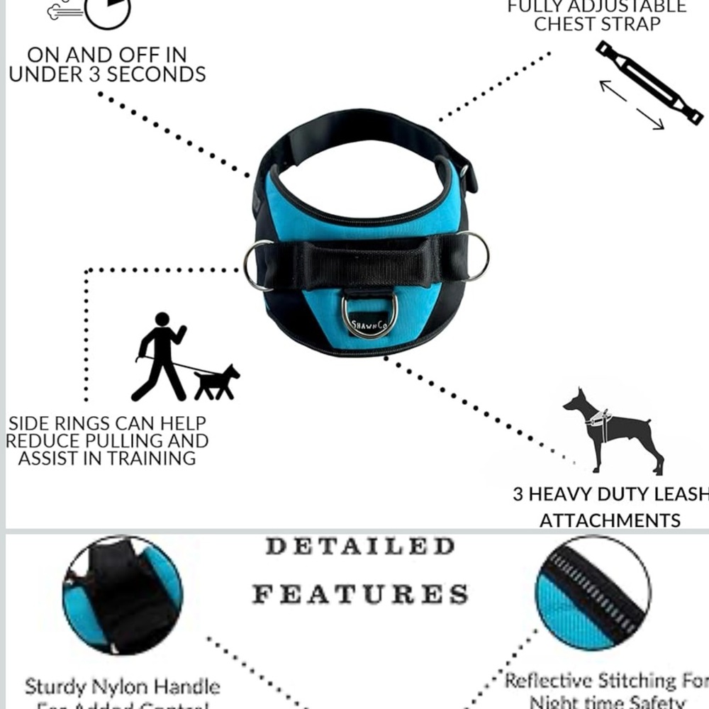 Shawn and co Black and Tan Dog Harness. A - Picture 3 of 8